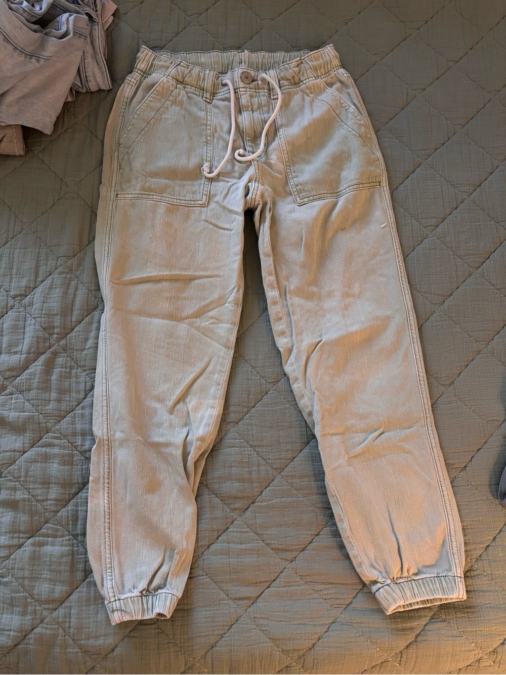 American Eagle Outfitters beige/tan corduroy drawstring waist pants